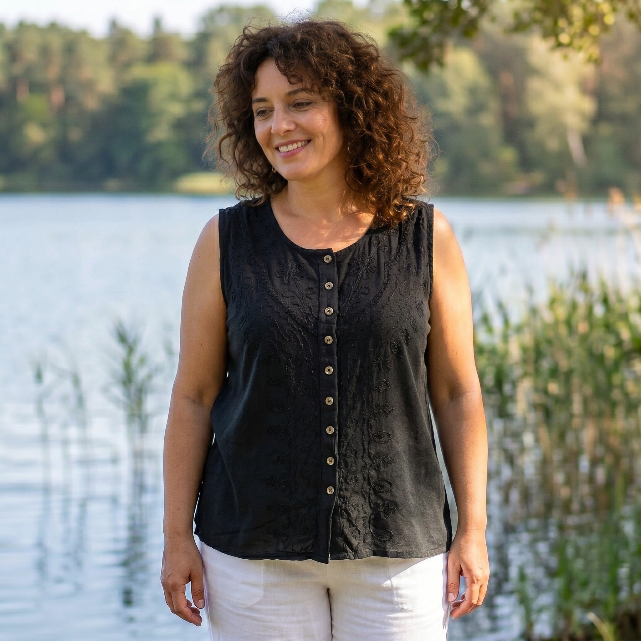 Guru-Shop T-Shirt Besticktes indisches Hippie Top, Boho-chic.. Festival, Ethno Style, alternative Bekleidung