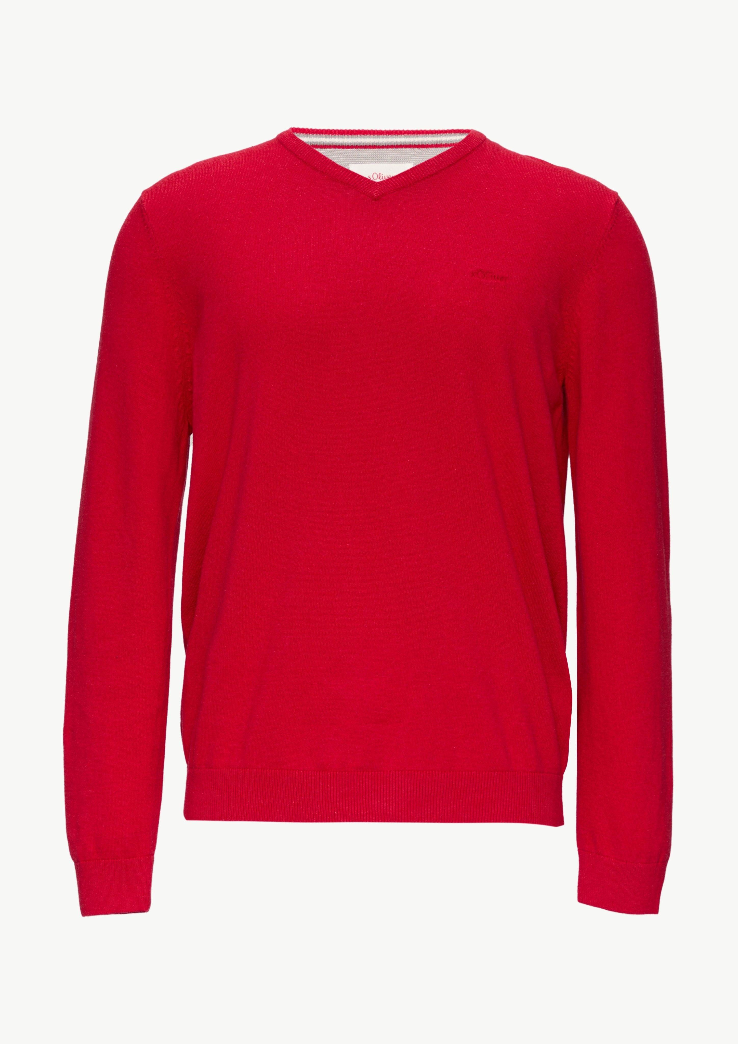 s.Oliver Strickpullover Strickpullover mit Logo-Stickerei Logo günstig online kaufen