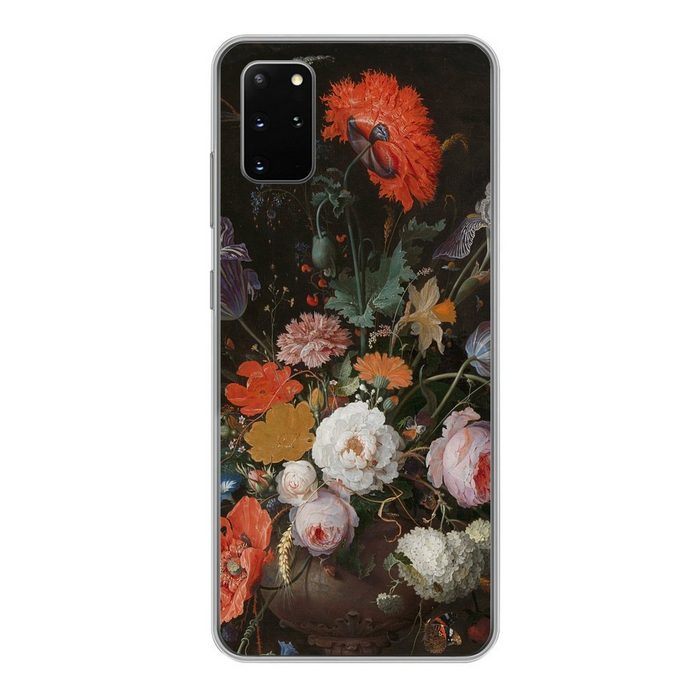 MuchoWow Handyhülle Stilleben mit Blumen und einer Uhr - Gemälde von Abraham Mignon Phone Case Handyhülle Samsung Galaxy S20 Plus Silikon Schutzhülle