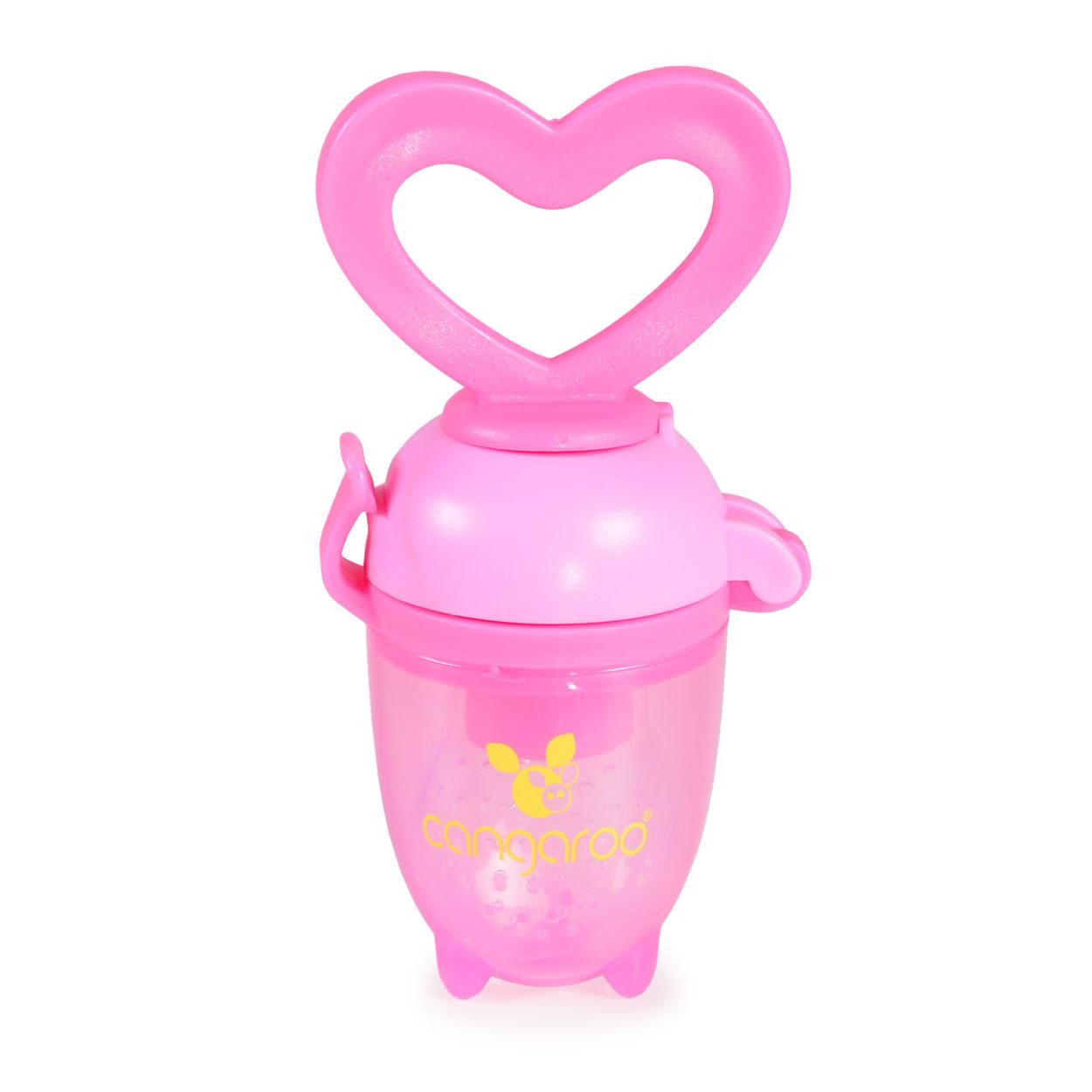 Moni Babyflasche Fruchtsauger F1333 rosa, Silikon, Kunststoff, Deckel, Silikonsauger, Griff, ab 6 Monate