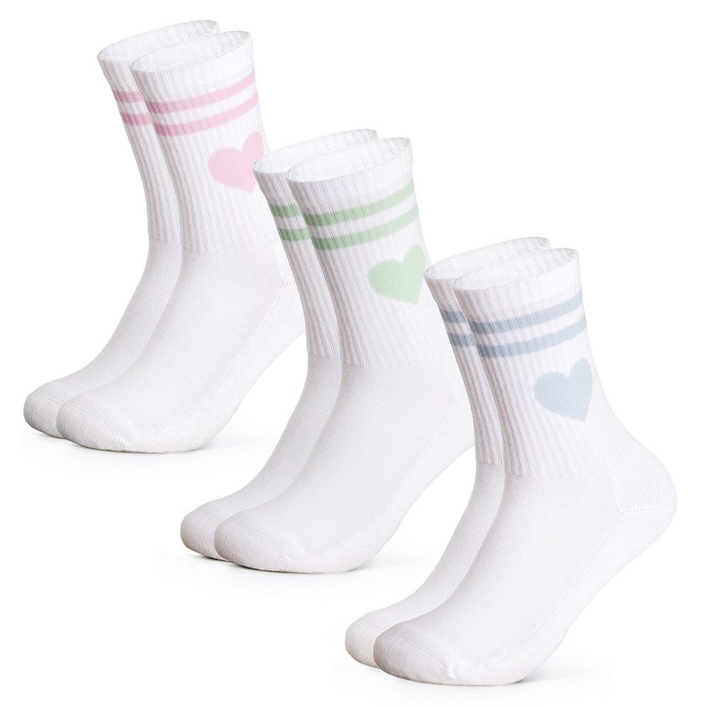 Tennissocken Damen Herz Tennis Socken 3er Pack (Modell: Venus)