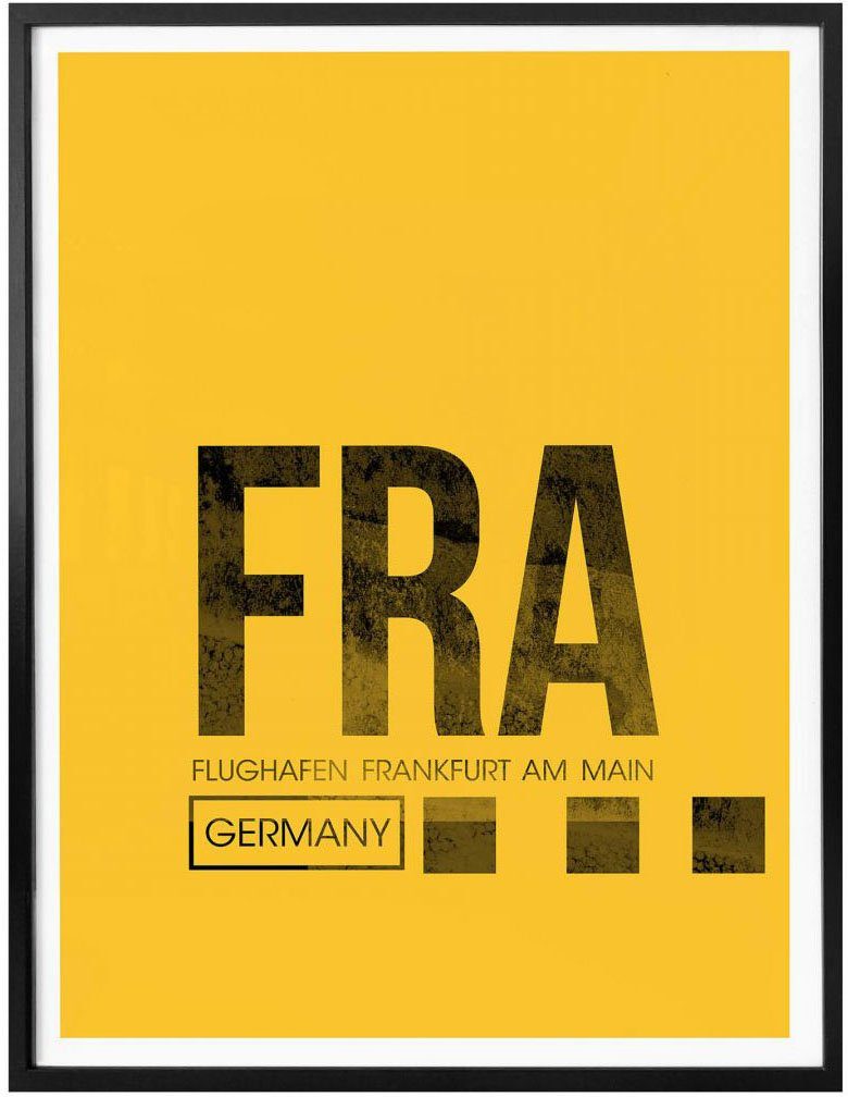 (1 Bild, Wandposter Flughafen St), Wall-Art Poster, Flughafen Frankfurt, Poster Wandbild FRA Wandbild,