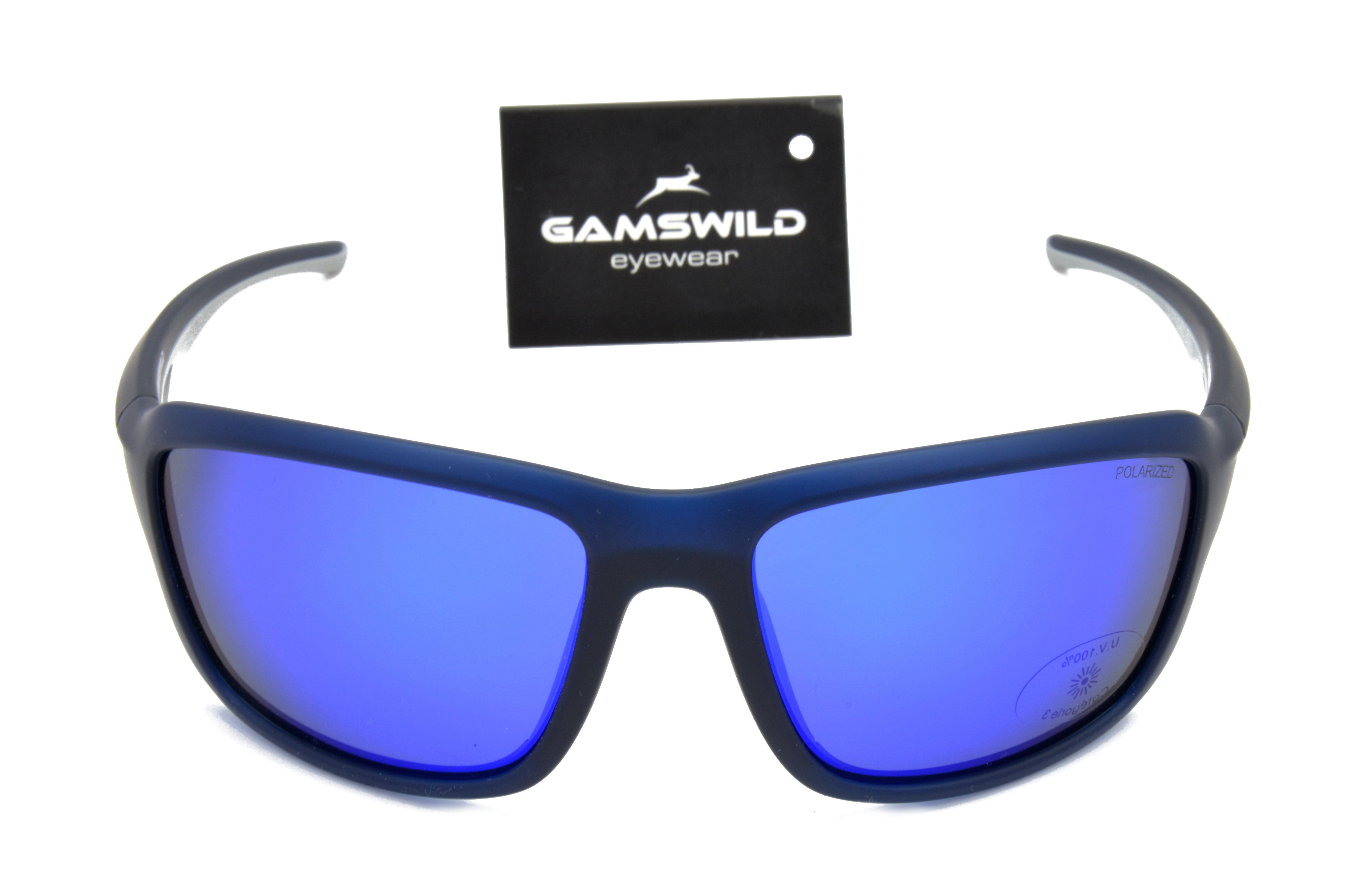 Gamswild Sportbrille UV400 Sonnenbrille Skibrille Fahrradbrille TR90 Damen Herren, Modell WS7536 blau, blau-grau, grün-türkis, pink-orange, schwarz-braun