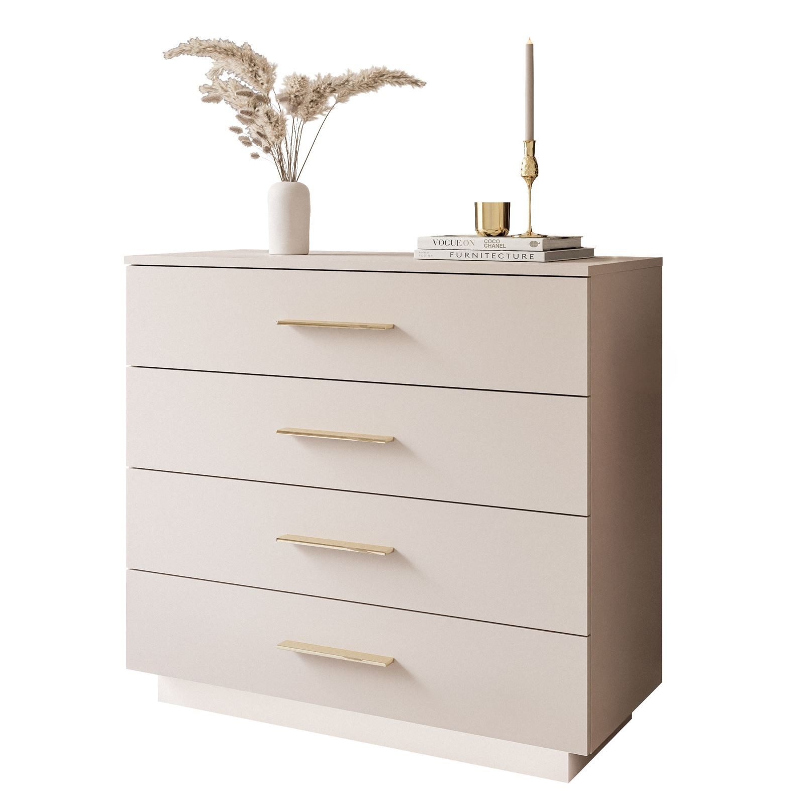 Lookway Kommode LINA KASCHMIR 95 cm mit LED Beleuchtung, 95x84x40 cm