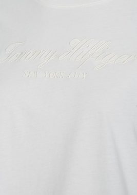 Tommy Hilfiger Rundhalsshirt REG HIGH SHINE EMB C-NK SS mit glänzender Tommy Hilfiger Stickerei