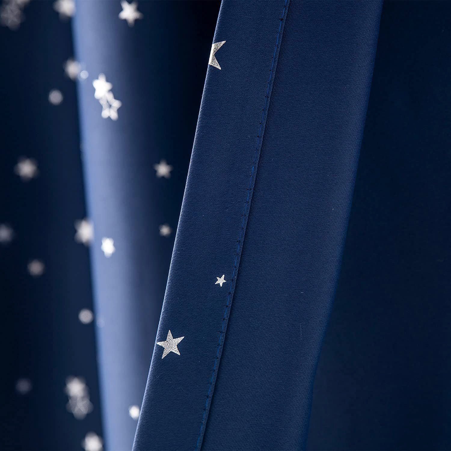 Vorhang Vorhang 2 Stück Sterne, Verdunkelungsvorhänge mit Blickdicht Rosa AUKUU