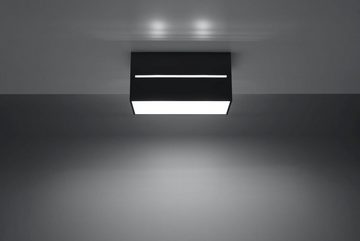 Licht-Erlebnisse Deckenleuchte CAMILLIA, LED wechselbar, Warmweiß, Deckenlampe Schwarz eckig Aluminium 2x G9 stylisch Wohnzimmer Flur