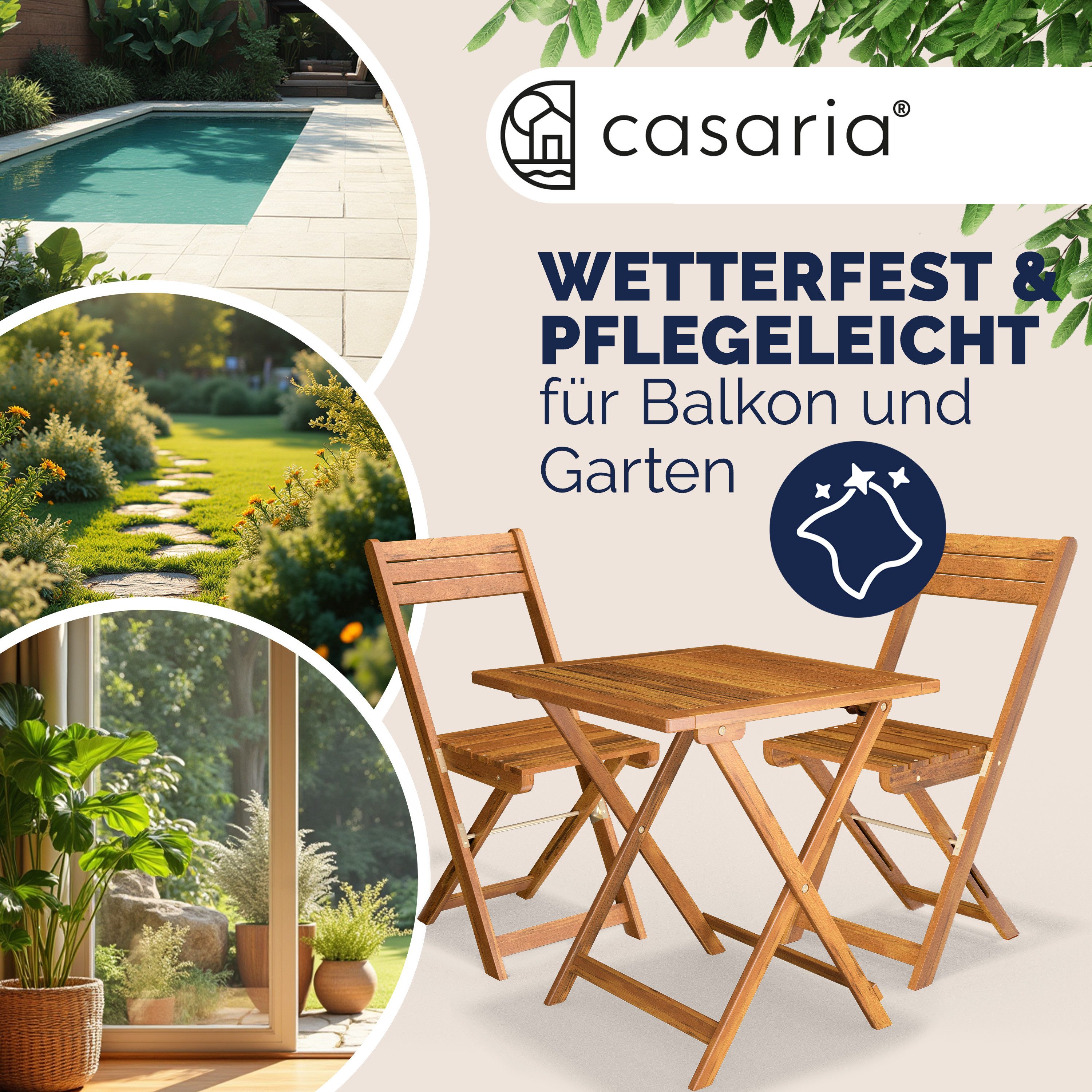 Casaria Balkonset Casaria, 2 Personen Wetterfest günstig online kaufen