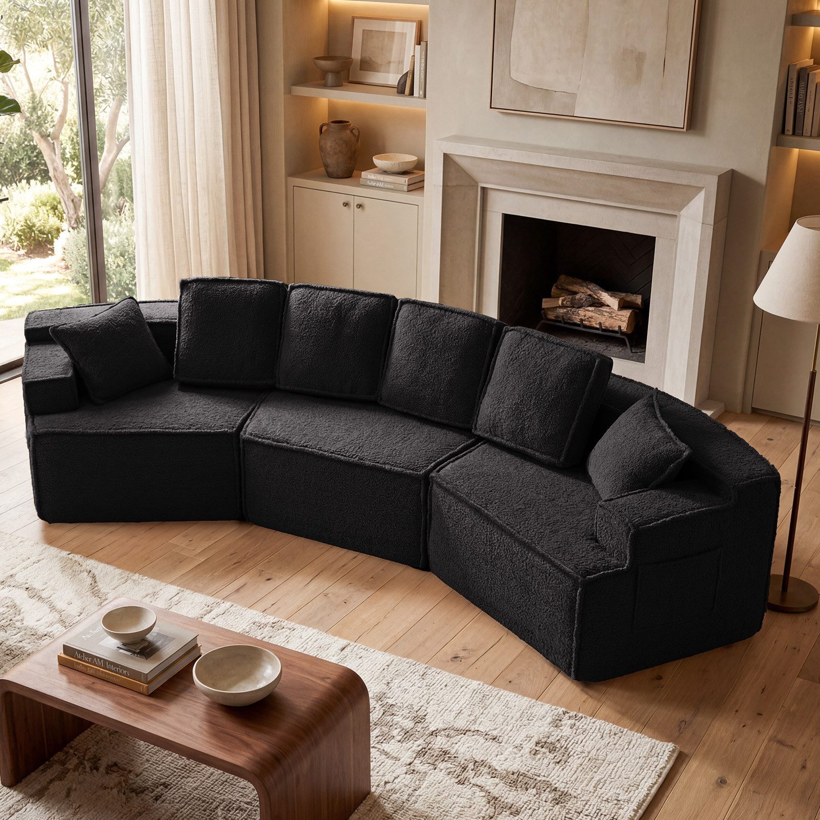COMHOMA Sofa modulares Schlafsofa, Polstersofa, 3-Sitzer Sofa, Sektionscouch, Keine Montage erforderlich, mit Aufbewahrungstasche, schlaffunktion