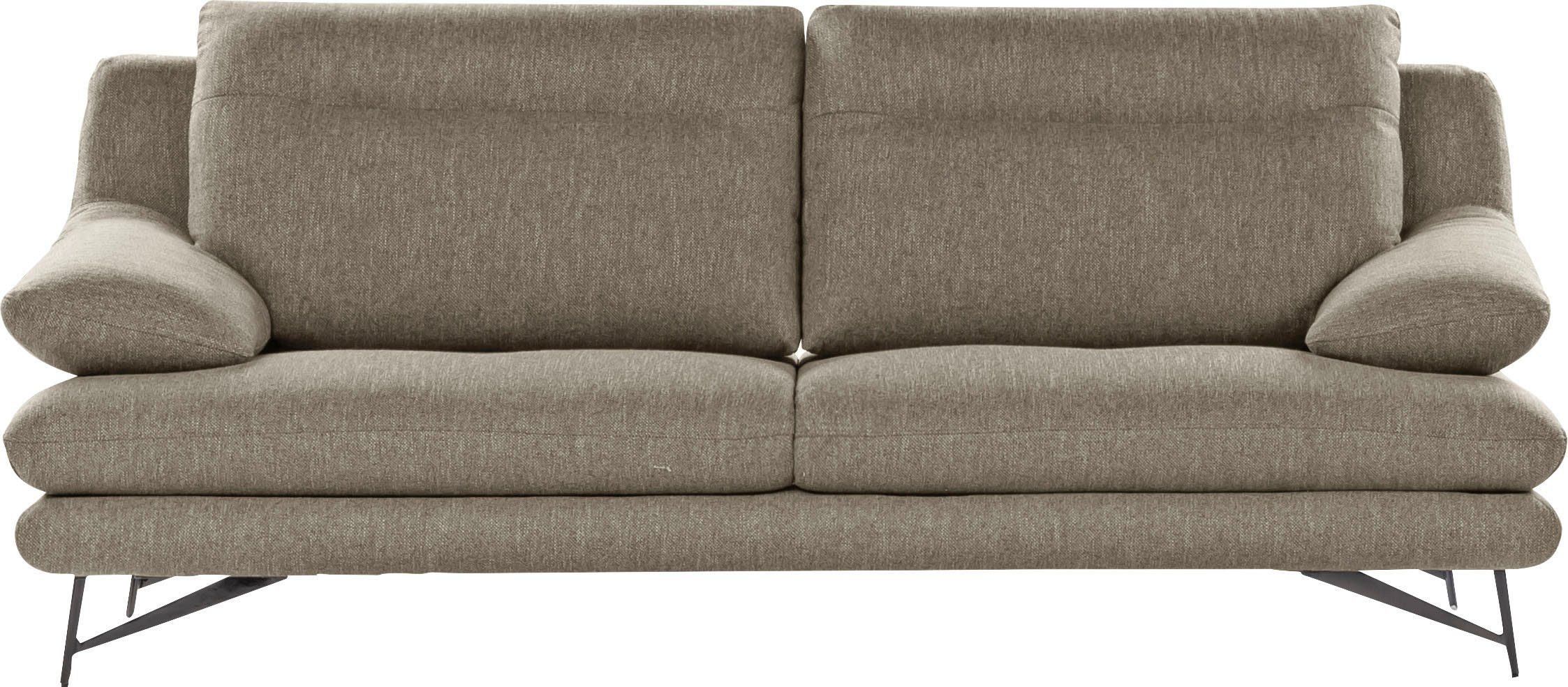 CALIA ITALIA 2,5-Sitzer Cezanne, elegant und bequem, aufwendige Detailverarbeitung, im Strukturbezug, wahlweise mit Sitztiefenverstellung