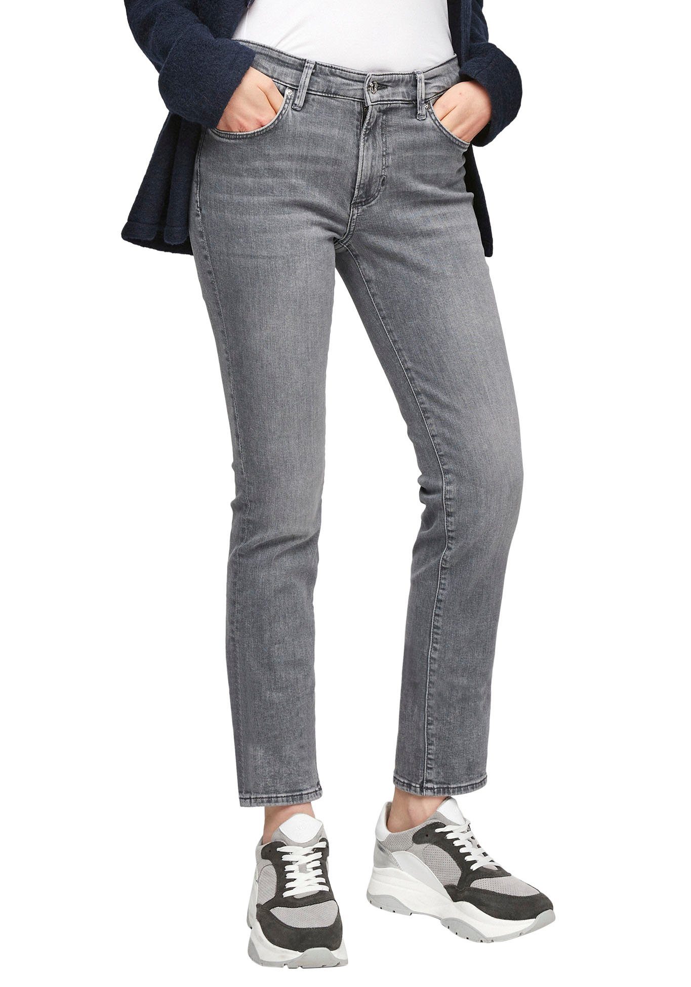 s.Oliver Slim-fit-Jeans Betsy in Basic 5-Pocket Form grey-Stretch