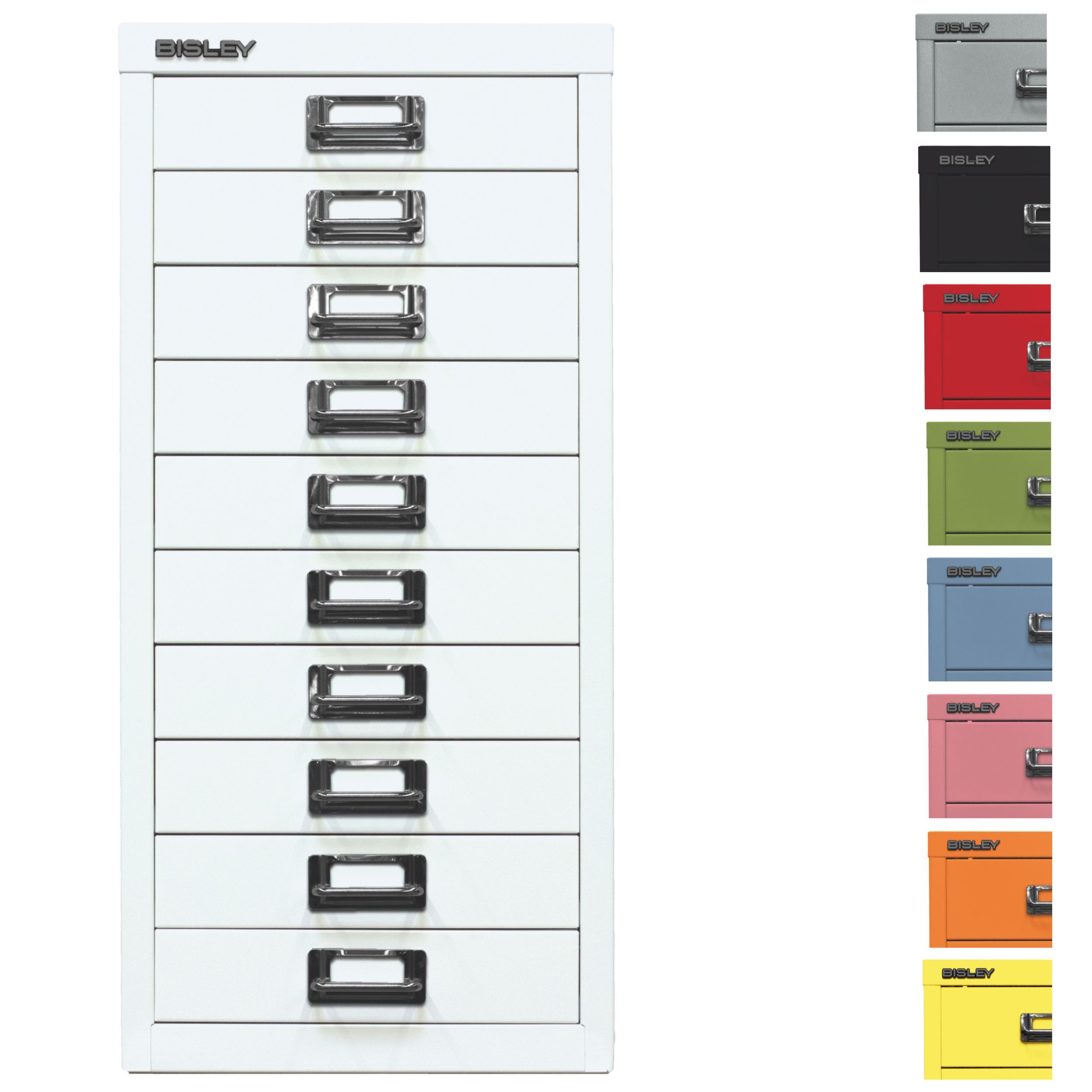Bisley Aktenschrank MultiDrawer Schubladenschrank in Lichtgrau - Maße: H 59 x B 28 x T 38 cm