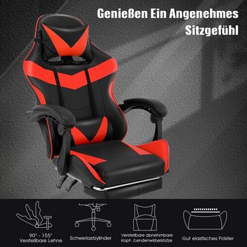 WILGOON Gaming-Stuhl Gaming Chair Ergonomischer Bürostuhl mit Fußstütze, Kopfstütze, Gamer Stuhl mit Lendenkissen, Maximale Belastung 150 kg, 360° drehbar