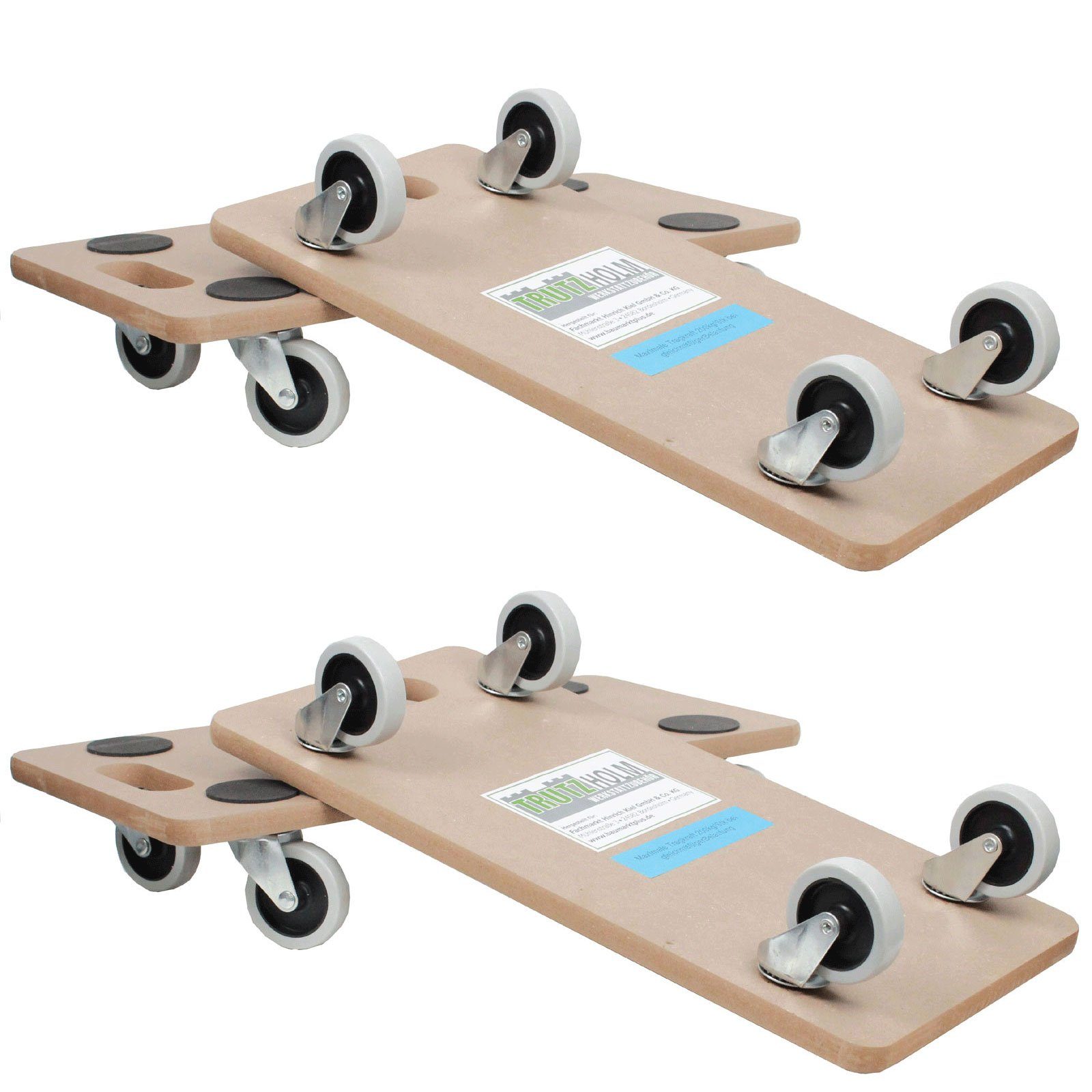 Transportroller 4er Set Transportroller SOFT WHEEL indoor MDF Platte 200 kg