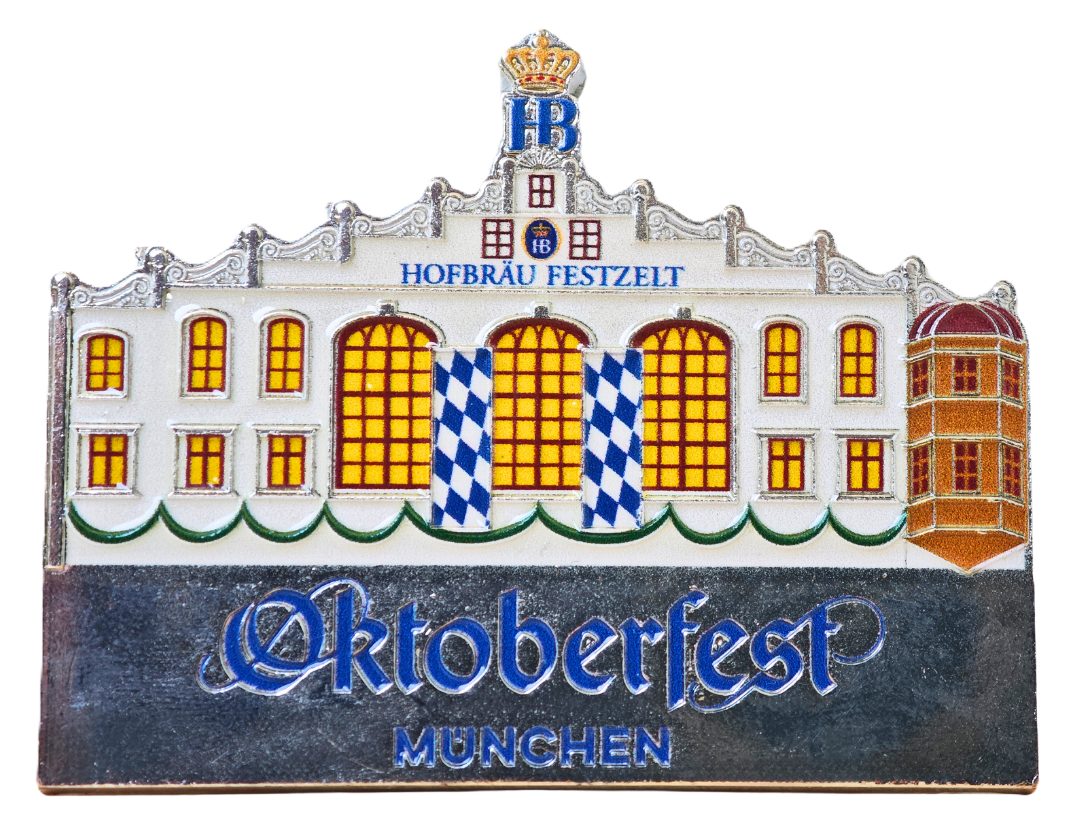 Hofbräuhaus München Magnet Magnet „Festzelt“ – Oktoberfest-Souvenir mit Hofbräuhaus-Motiv, Größe: ca. 5,5 x 3,3 cm, Material: Metall