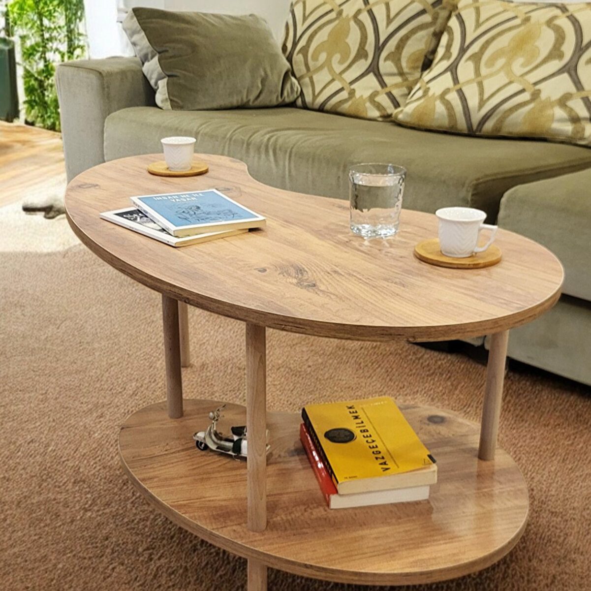 en.casa Couchtisch (1-St), 2 Ablagen mit Zeitungsfach 91332186