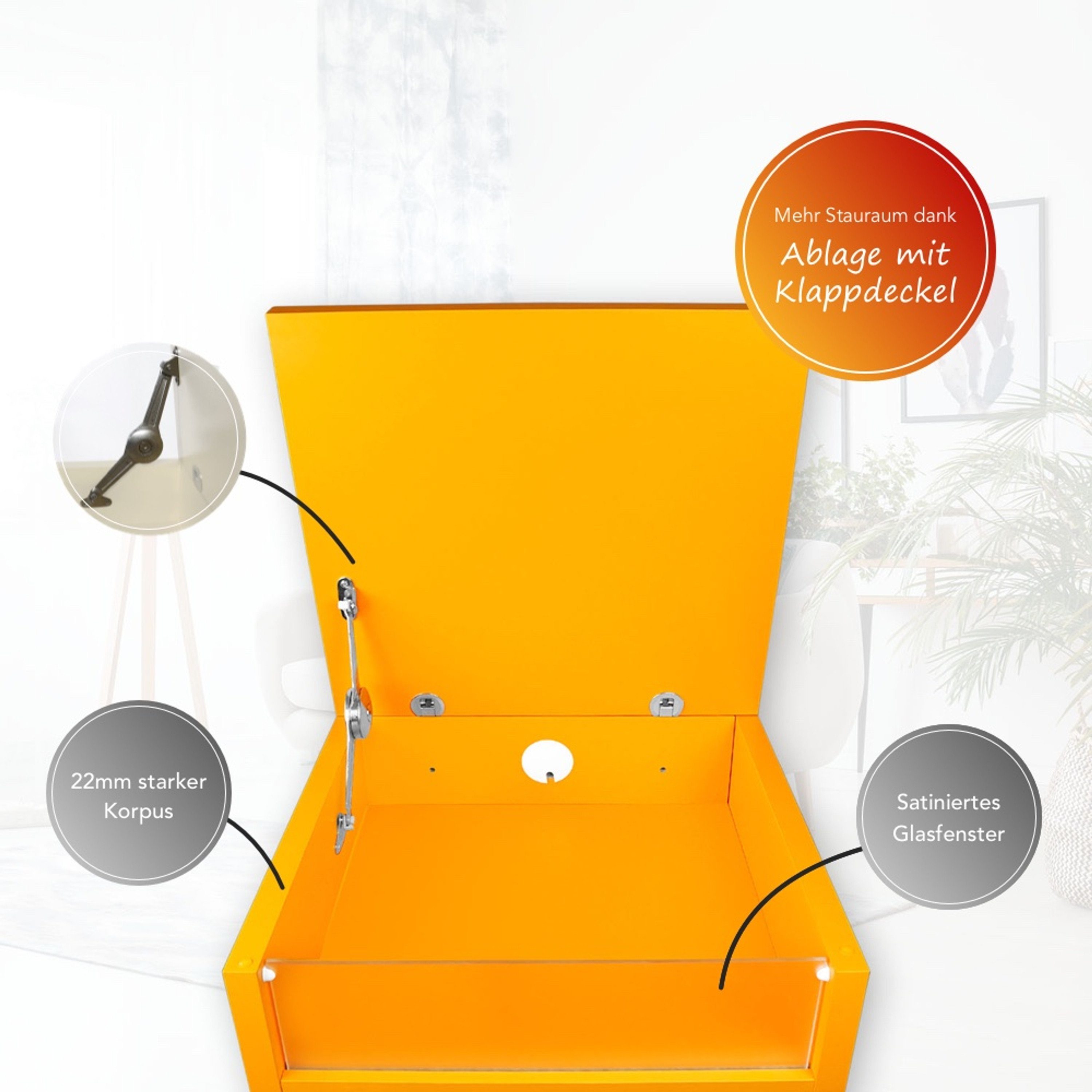Push-to-open-Funktion Farbig Eyecatcher, Aileenstore Kabeldurchlass Sideboard Ablagefach | Orange