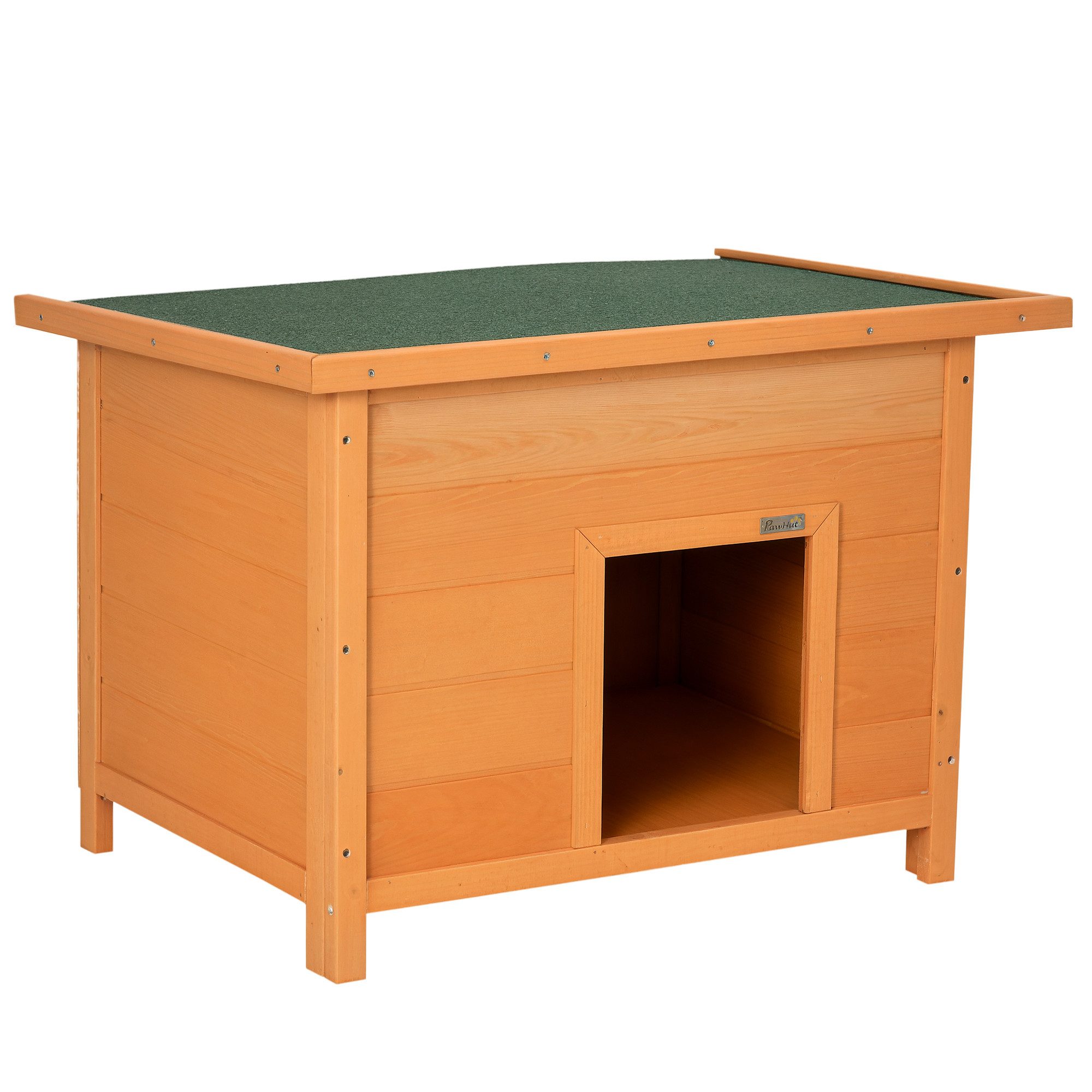 PawHut Hundehütte Hütte für Hunde und Katzen, mit Dach, für Garten, Balkon, Gelb