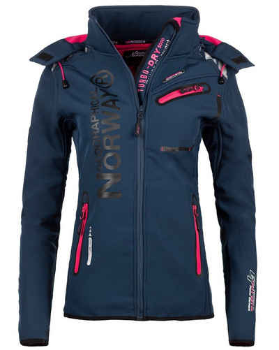 Geographical Norway Softshelljacke »Damen Outdoor Jacke bareine« (1-St) mit Kapuze