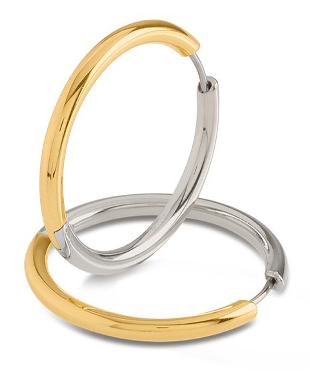 Boccia Paar Серьги-кольца Damen-Titan Zweifarbig 32 mm