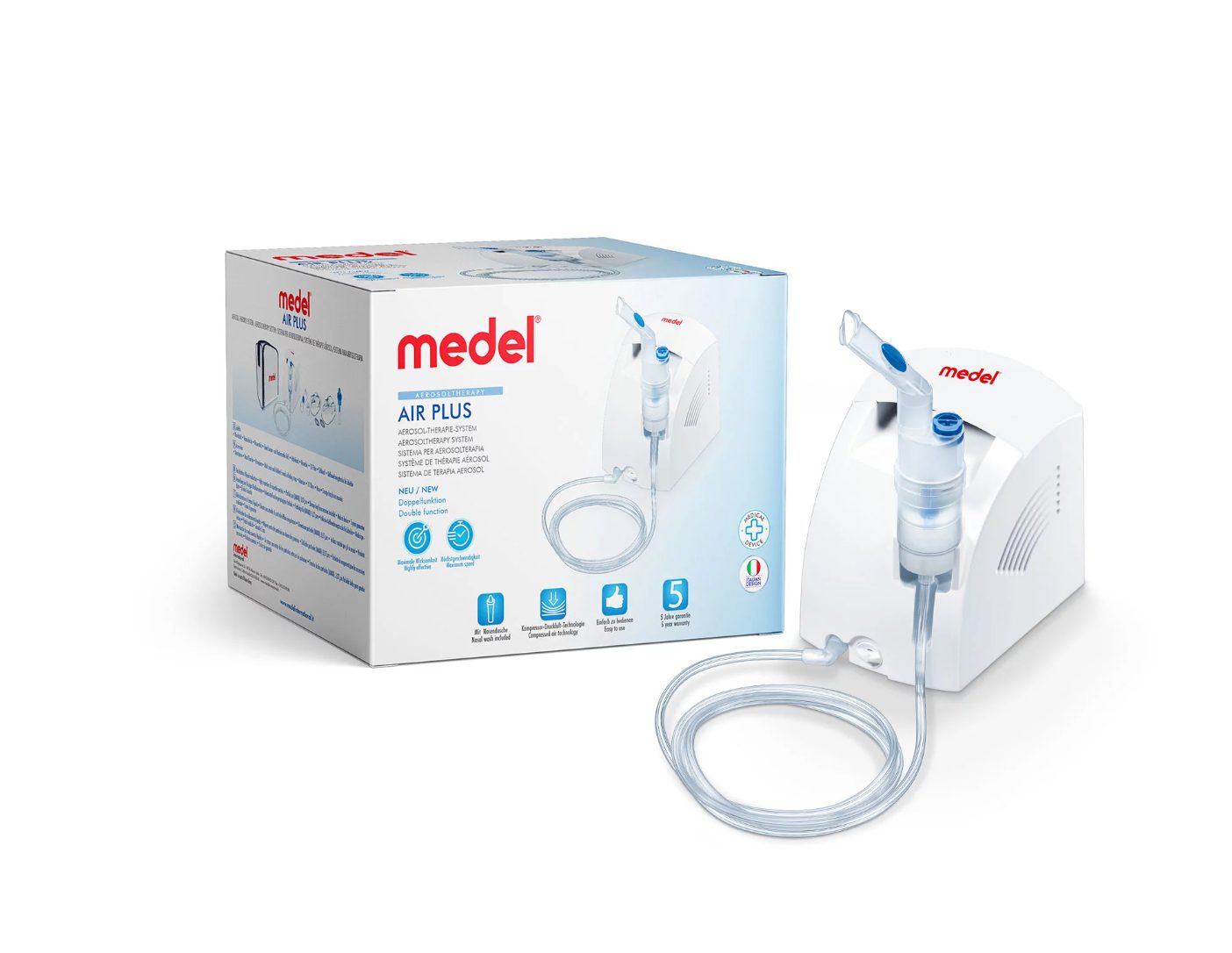 BEURER Inhalator MEDEL AIR PLUS Inhalator, Komplettes Inhalationsset 1-tlg., Inhalationsgerät für Asthma und Erkältungen, Einfache Bedienung, Langlebigkeit und Zuverlässigkeit