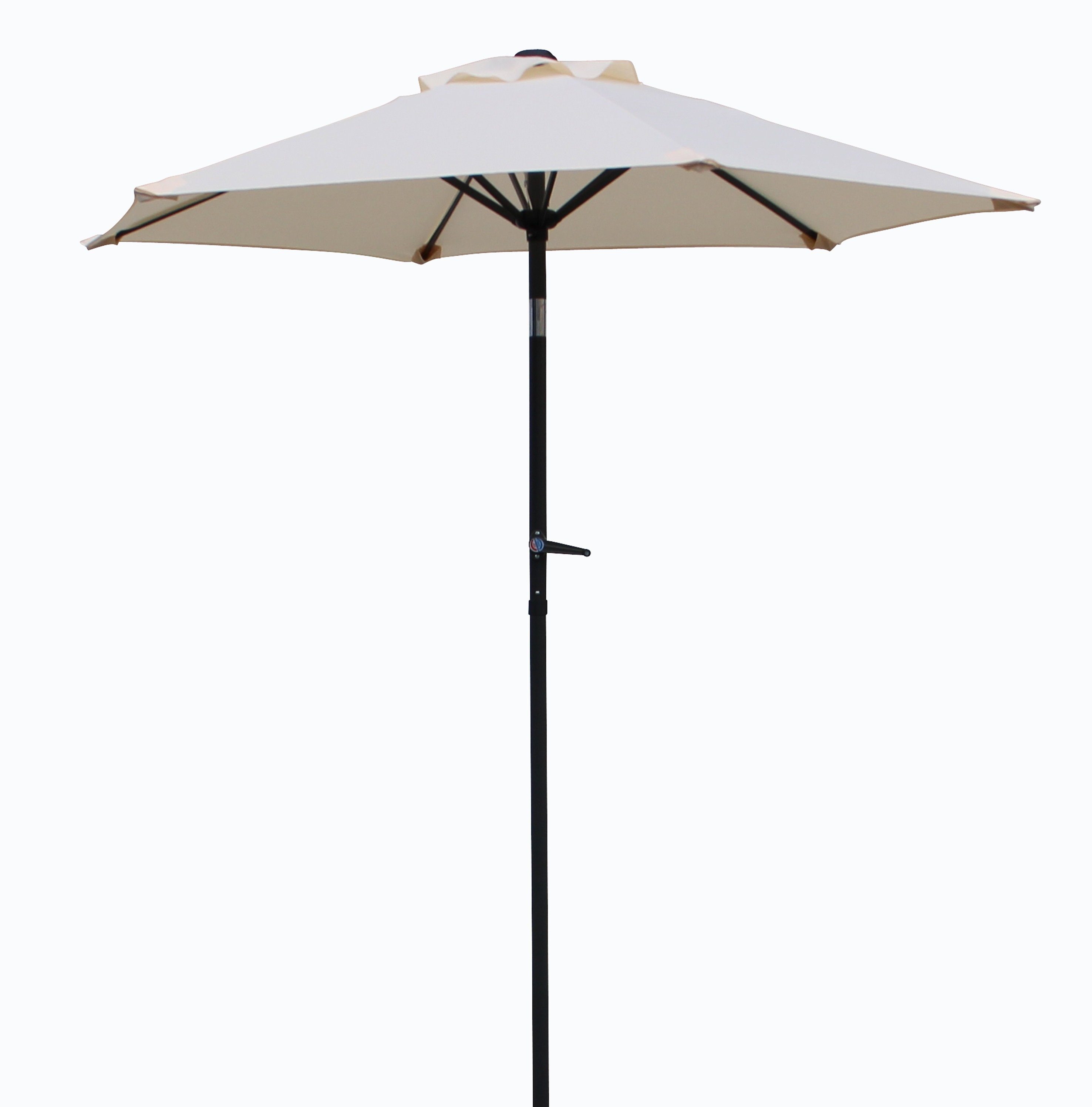 Pure Home & Garden Sonnenschirm Sunny 180 cm natur Balkonschirm Kurbelschirm Gartenschirm, LxB: 180,00x180,00 cm, Sonnenschirm mit Kurbel, Sonnenschirm mit Kurbel, abknickbar kippbar knickbar