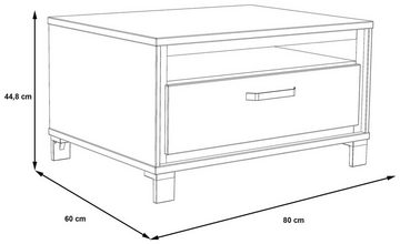 FORTE Couchtisch Couchtisch TRONDHEIM mit Schublade Artisan Eiche / Schwarzeiche Optik