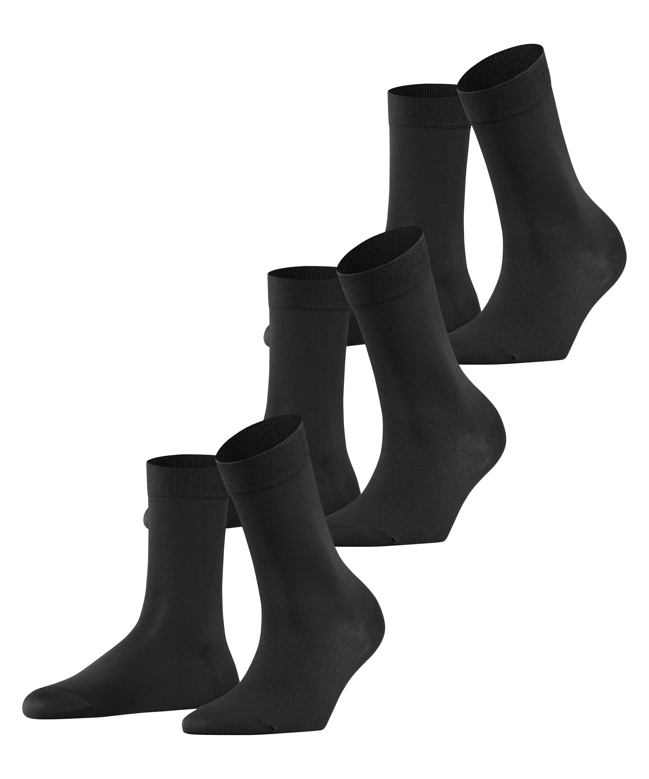 Durchfahrtshöhe FALKE Socken Cotton Touch 3-Pack (3-Paar) black (3000)