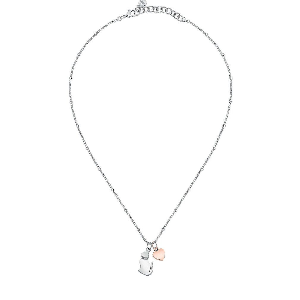 Kette mit Einhänger Charming bicolor necklace Cat&Heart Mascotte SAVL05