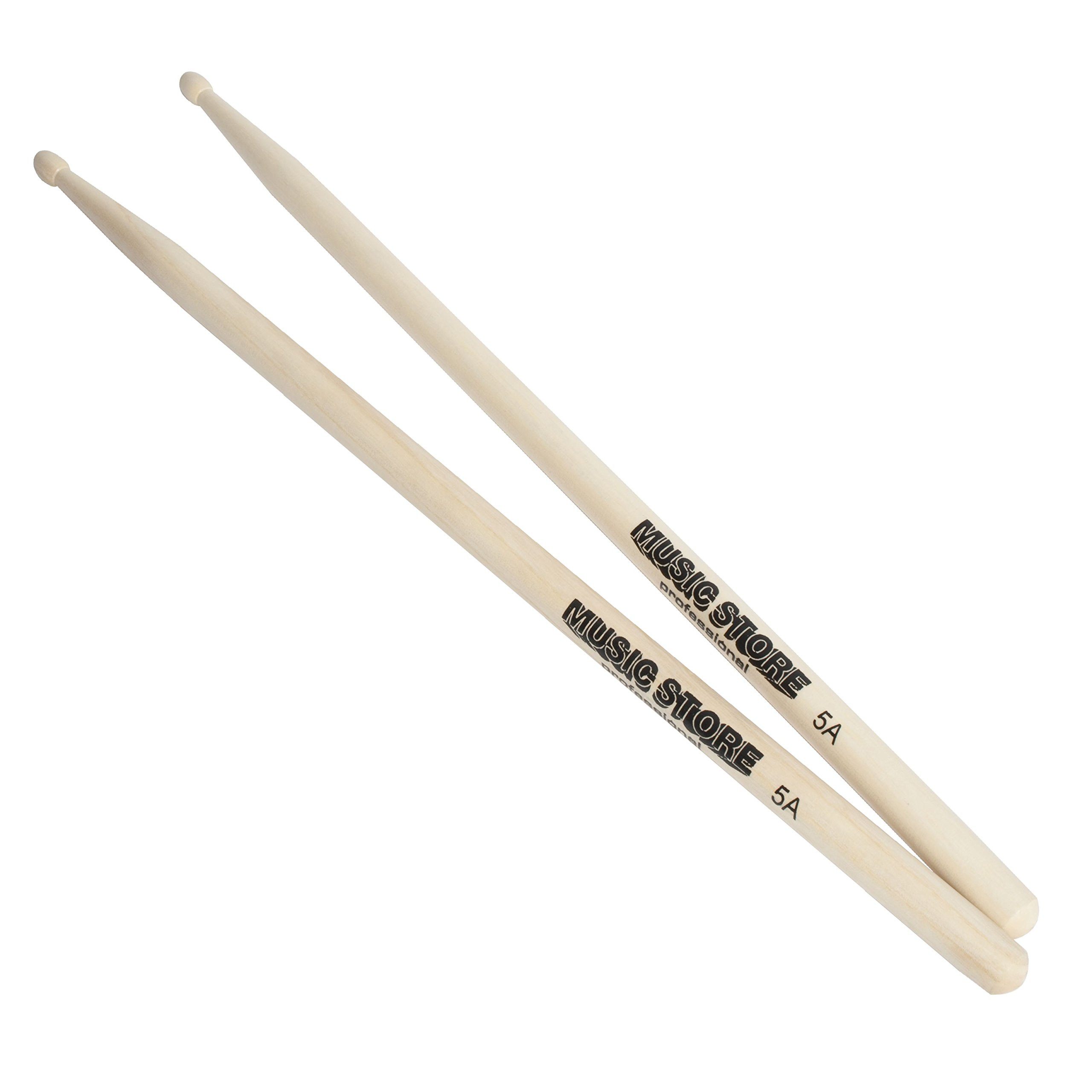 MUSIC STORE Drumsticks (5A Hickory Drumsticks Wood Tip Durable High-Quality Sticks, Sticks, Beater und Mallets, Drumsticks Holztip), Drumsticks, Hickory Drumsticks, High-Quality Drumsticks