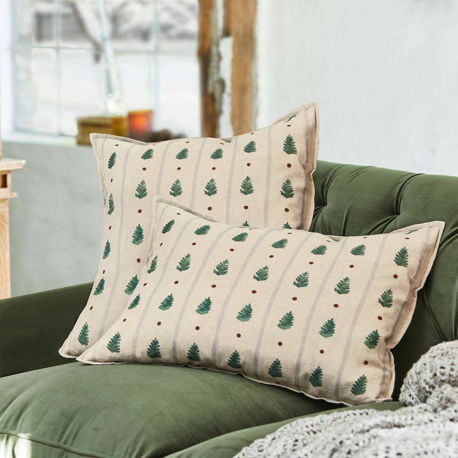 Mirabeau Kissenhülle Kissenhülle 2er Set Emily beige/grün