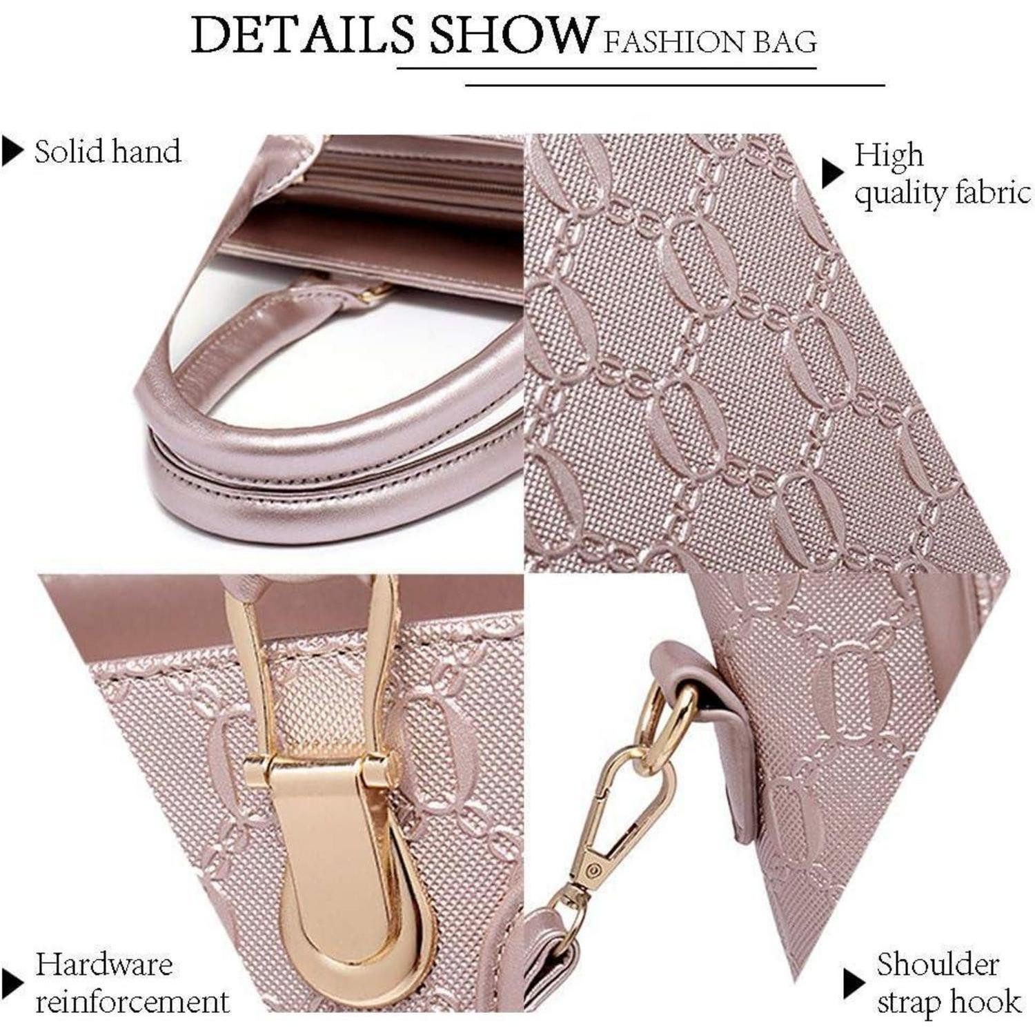 LuxusKollektion Handtasche Damen Handtasche Set 4-teilig Mittelgroß Elegant PU Leder