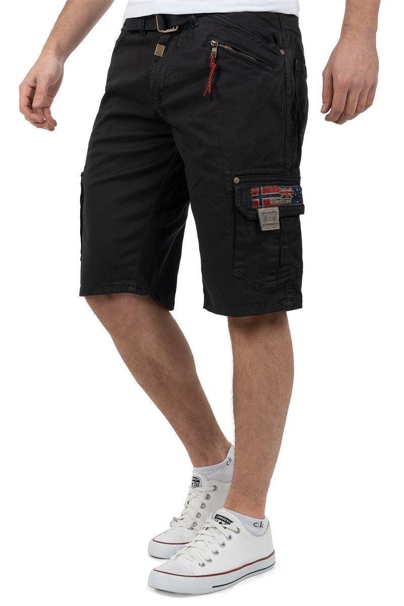 Norway Geo Men (1-tlg) bapalaga Shorts im Cargo Hose schwarz Style Kurze Casual