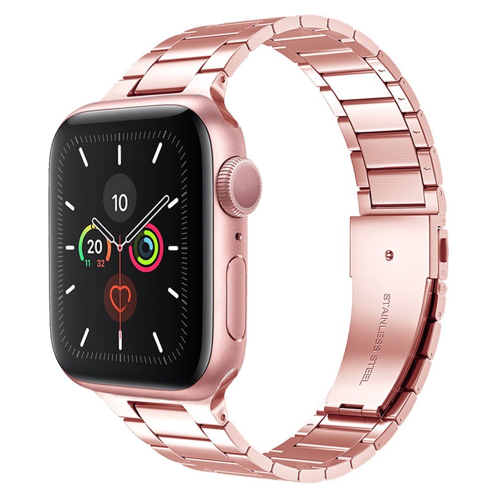 Kompatibel 7 44mm 6 5 Serie SE 45mm für Armband Smartwatch-Armband Armbänder Watch 4 iWatch mit apple YSDYM 45mm, Uhrenarmband, armband Apple 42mm,Metall 7 watch Rosa