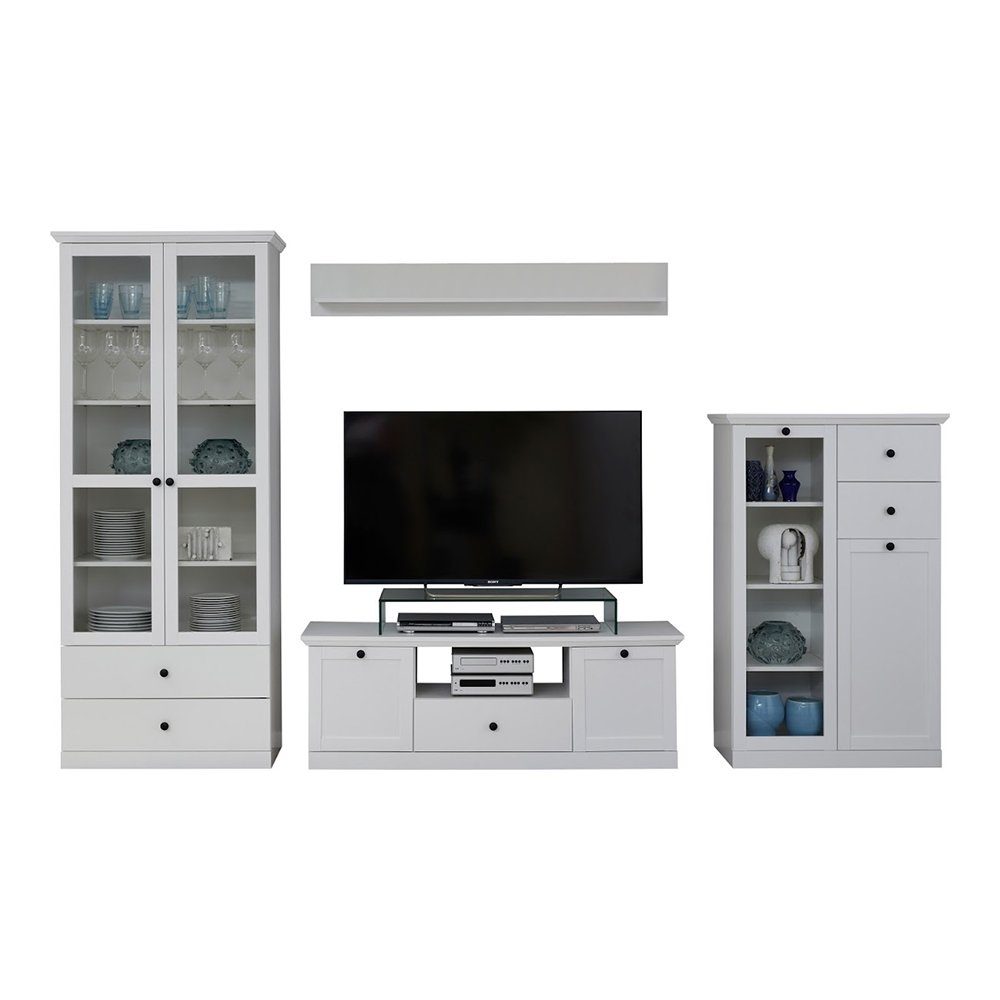 trendteam Wohnwand, Мебліset Vitrinenschrank TV-Lowboard Vitrine Highboard Ablage 139x41cm