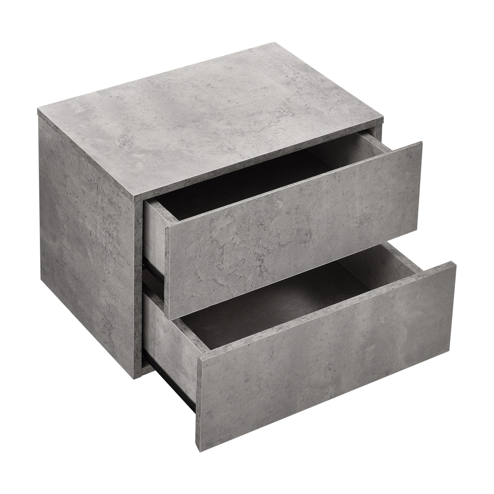 en.casa Hängeschrank »Ampfing« Wandschrank mit 2 Schubladen 40x29x30 cm Betonoptik