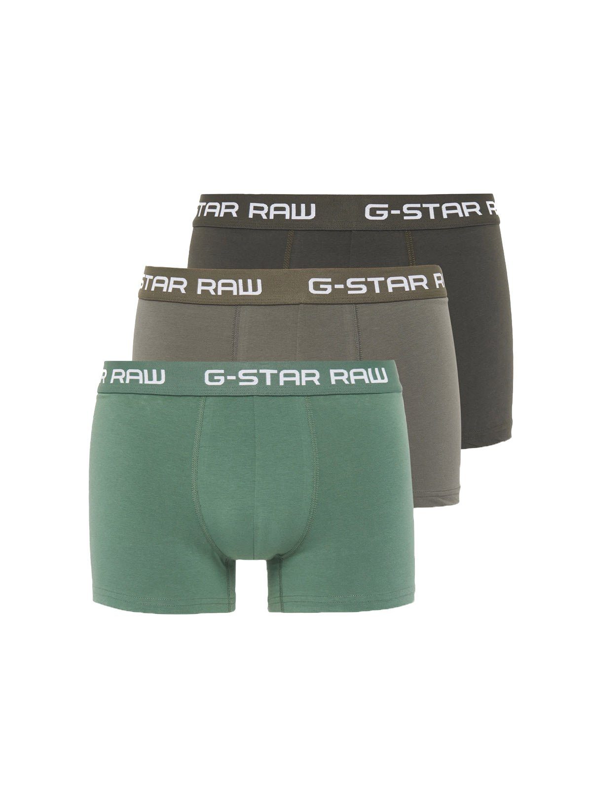 Herren Grün/Grau RAW - Pack Classic G-Star Boxer Trunk, Logobund 6er Shorts