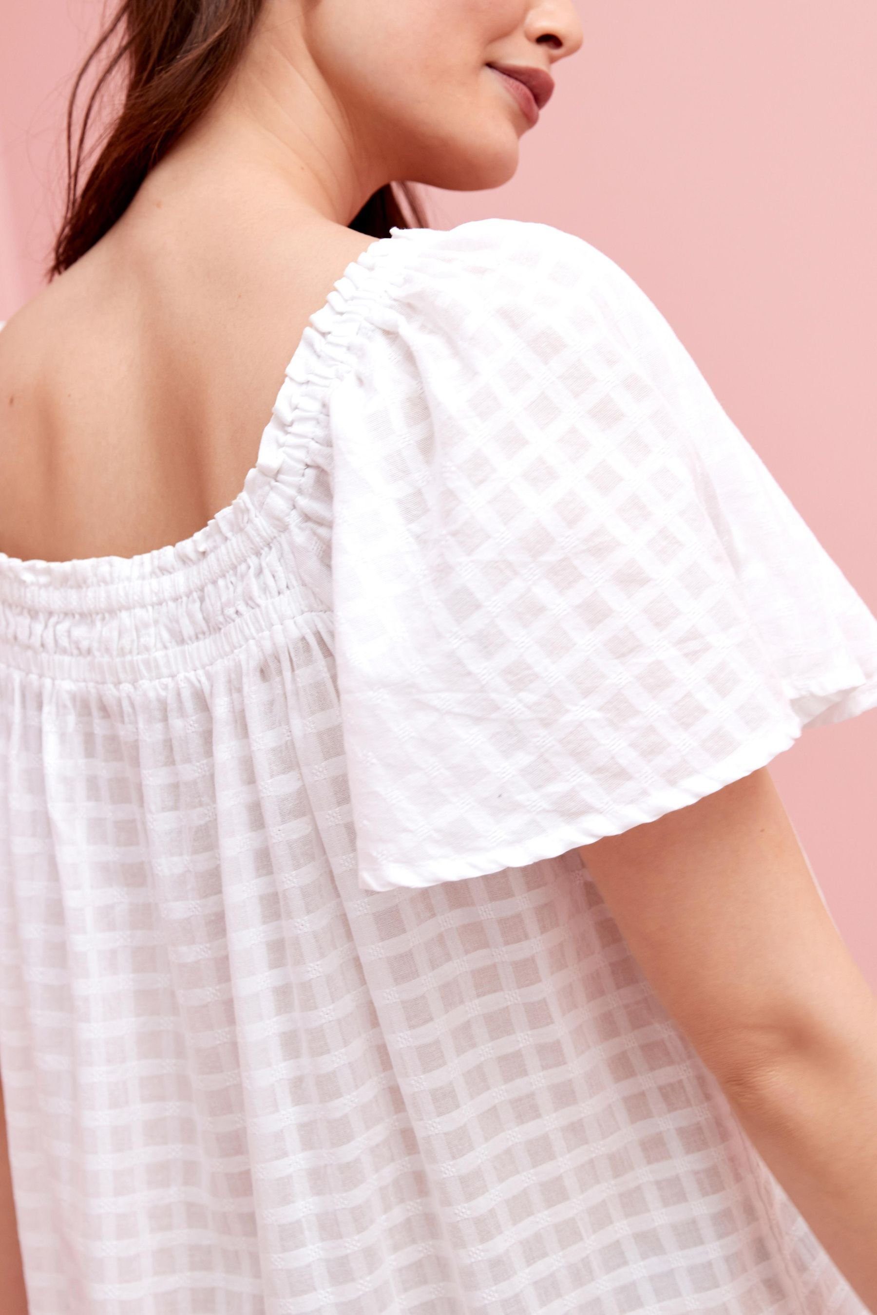 White Next (1-tlg) Nachthemd Nachthemd Baumwolle aus