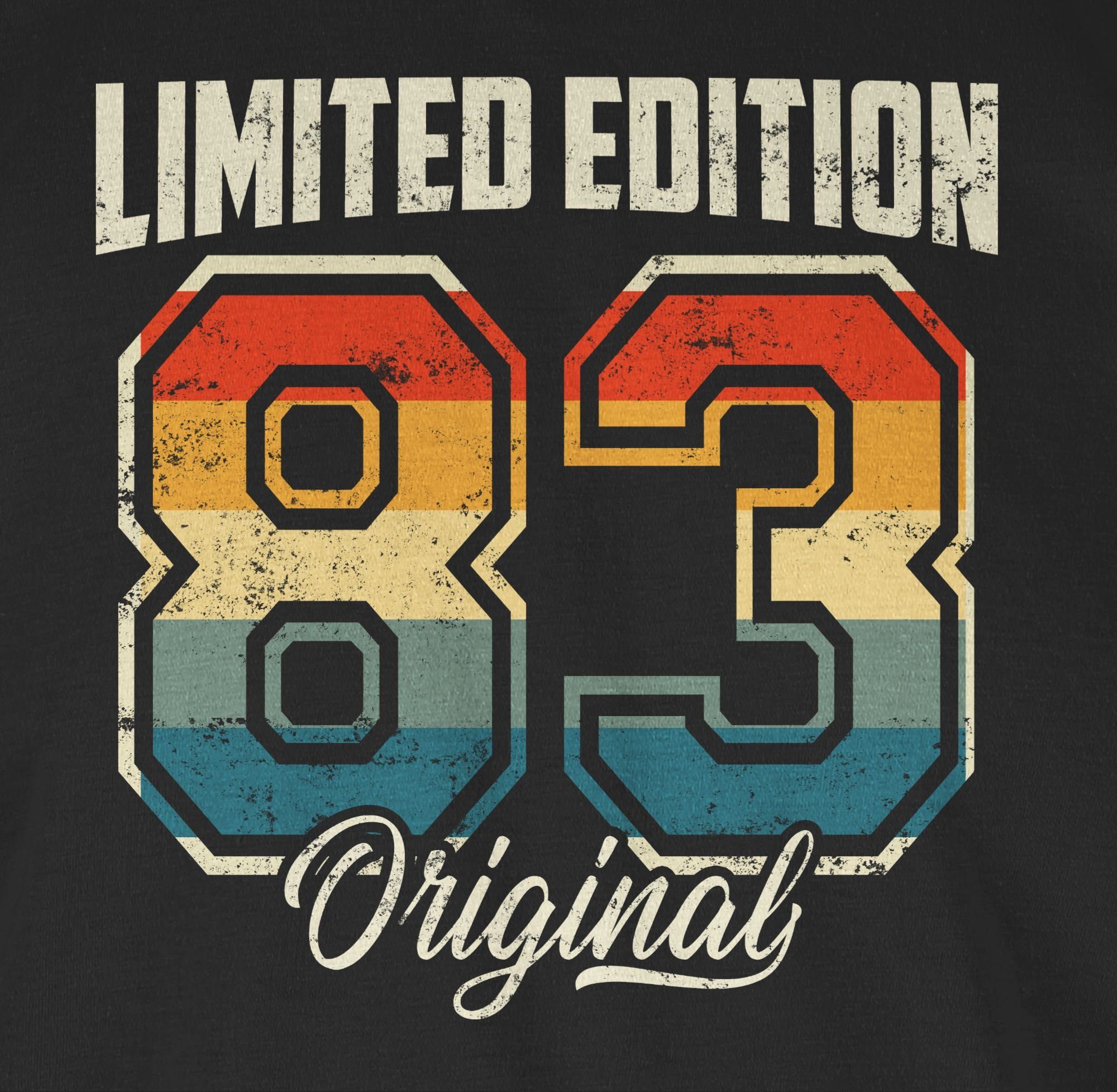 Original 1983 Schwarz Vierzigster T-Shirt Geburtstag Limited 40. Shirtracer 03 Edition