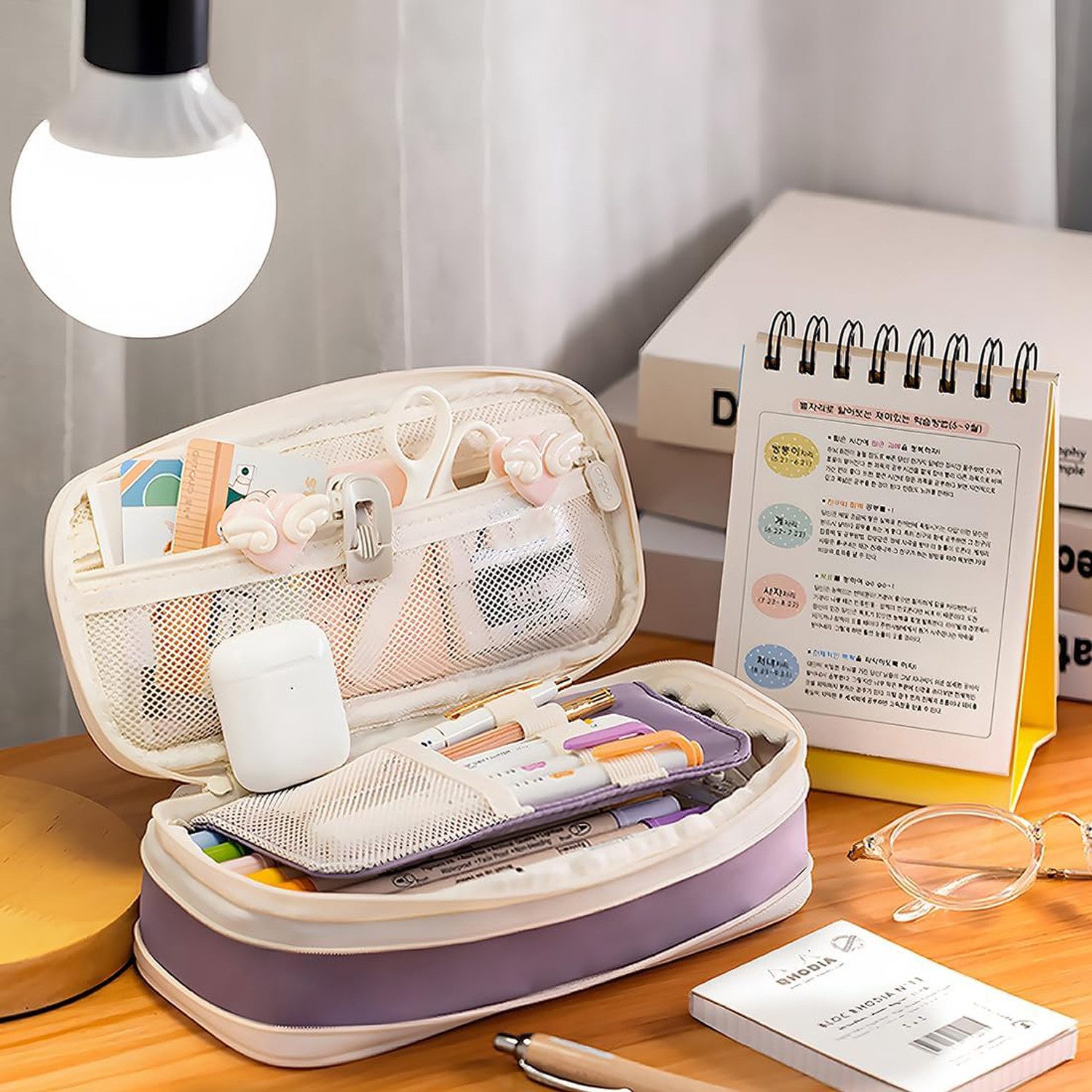OKWISH Federmäppchen Groß Stifteetui Federtaschen Schreibgeräteetui, (Stifttasche mit Reißverschluss 4 Fach Große Kapazität, 1-tlg., Schreibwarenbeutel), für Damen Herren Schule Büro Arbeit Studenten Mädchen Jungen Geschenk