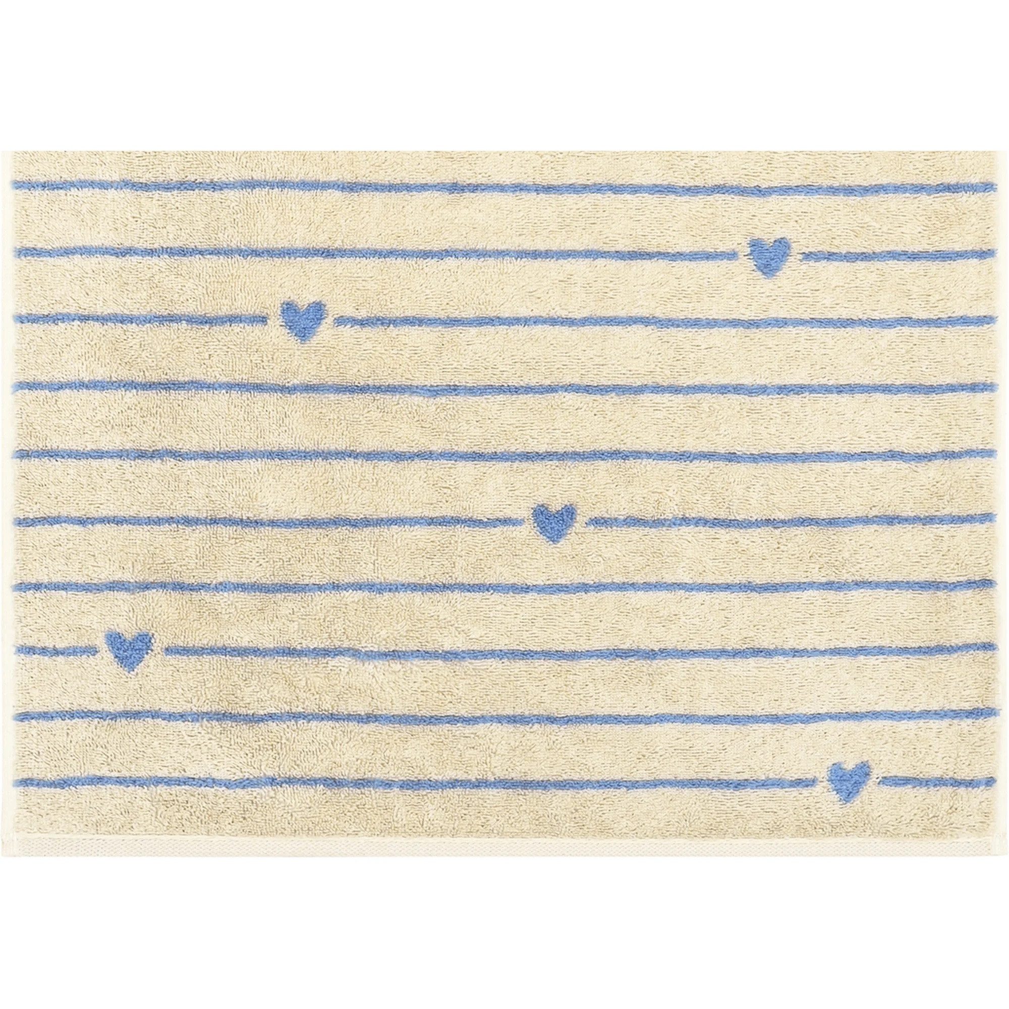 Cawö Duschtuch Cawö Duschtuch Badetuch 70x140 cm Heart Beats Line capri Herzen blau, Frottee (1-St), Markenqualität unter höchsten Standards