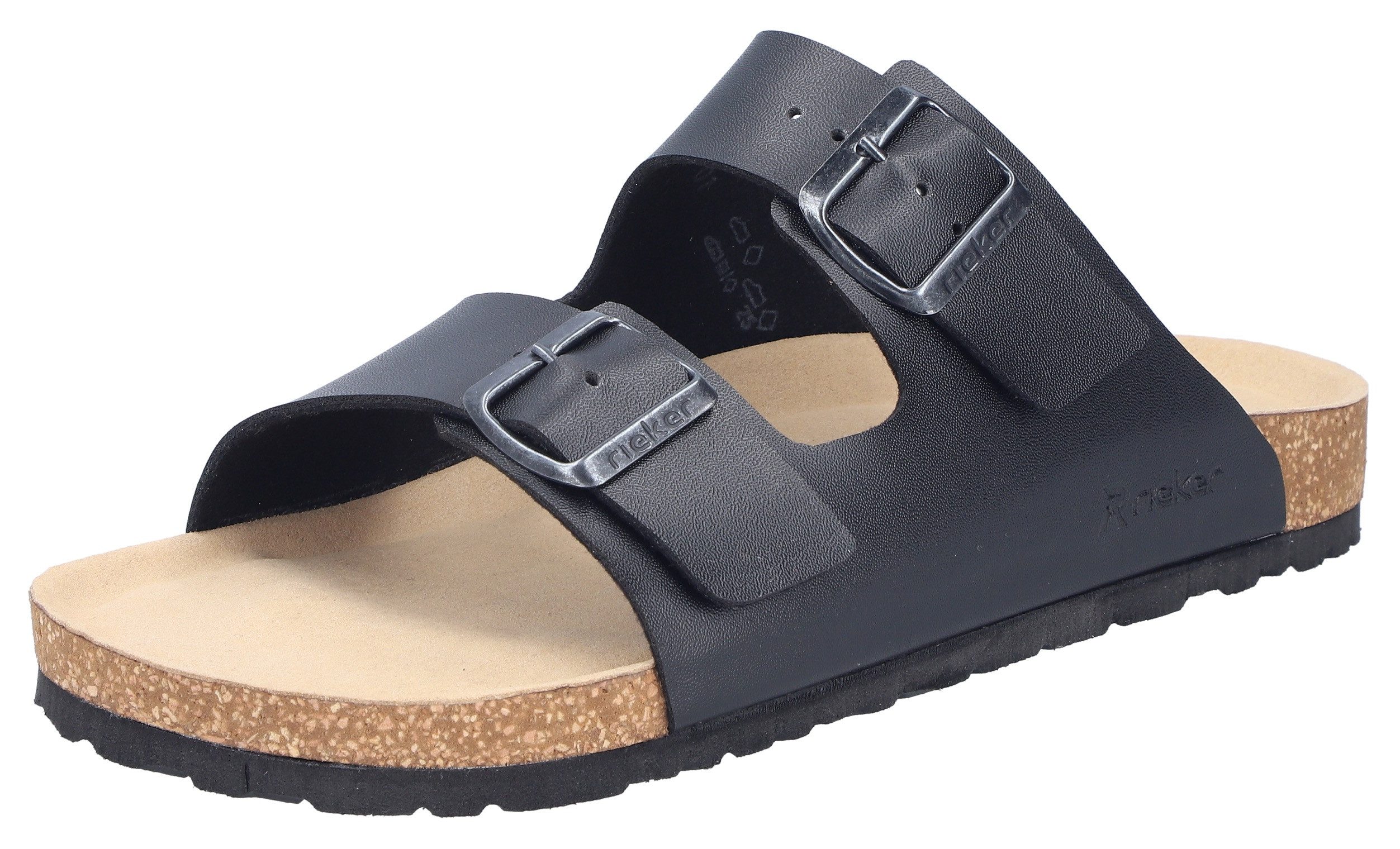 Rieker Pantolette Sommerschuh, Schlappen, Hausschuh, mit zwei Schnallenverschlüssen