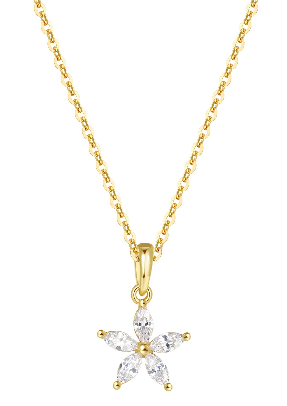 Hey Happiness Kette mit Anhänger Gänseblümchen, mit Zirkonia, Zarte Vergold günstig online kaufen