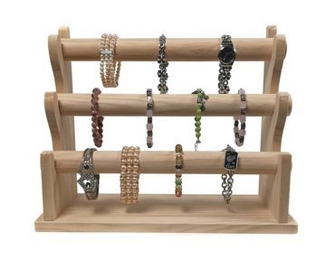 Yudu Schmuckständer Schmuckständer Schmuckhalter Armband- Ständer mit 3 Rollen Holz
