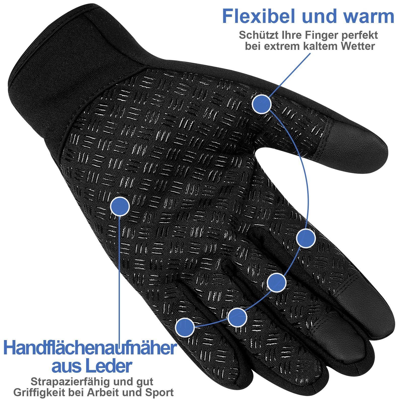 Lila Sport Winddicht,Touchscreen Fleecehandschuhe Skifahren,Outdoor Herren Handschuhe,für Handschuhe Winter,Skihandschuhe,Thermo BTTO Damen