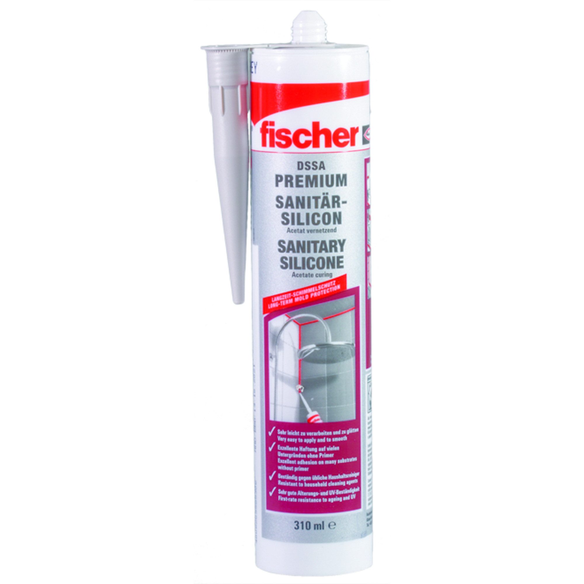 Fischer Silikon fischer Sanitärsilicon DSSA SW 310ml, Dichtmasse