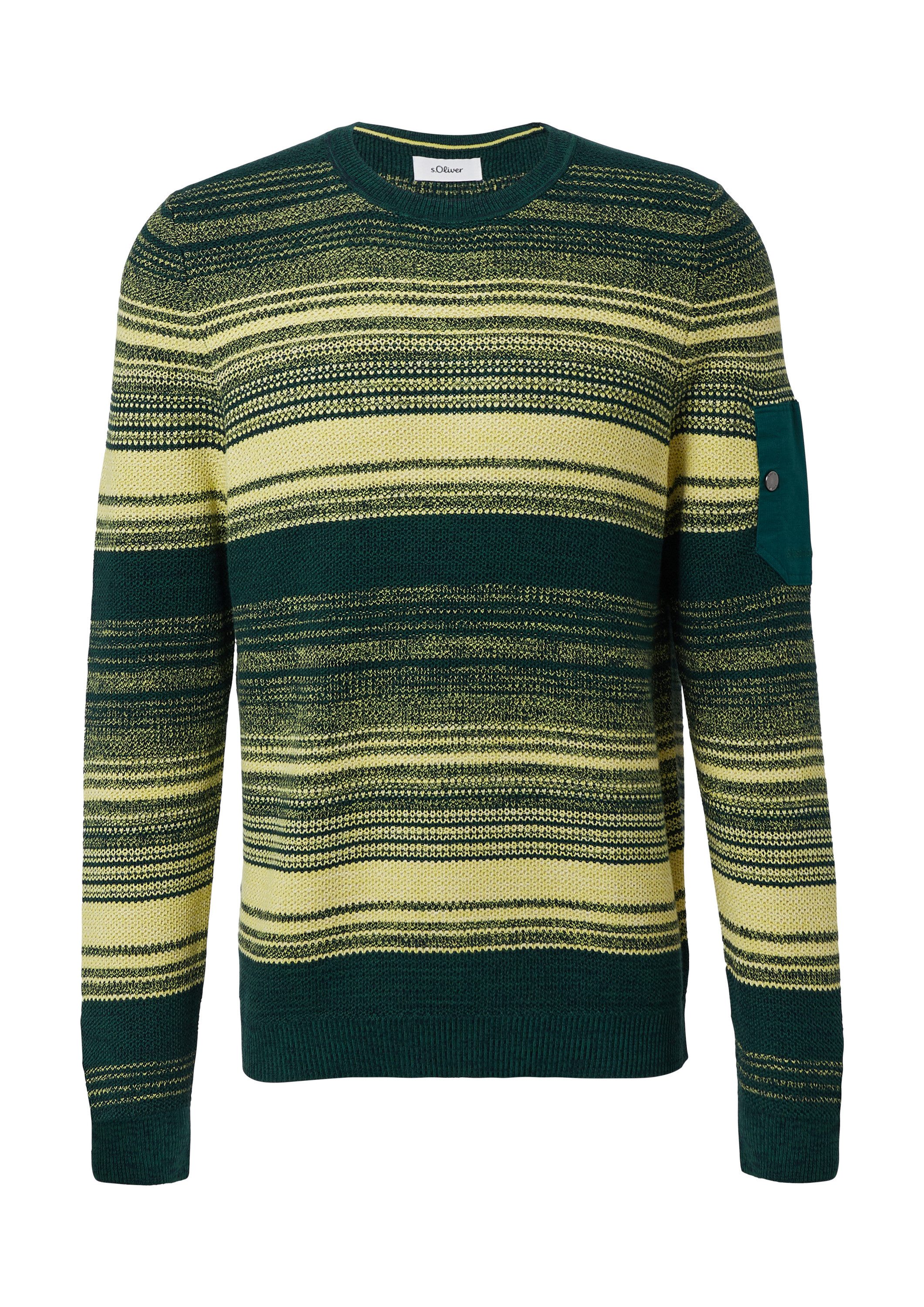 s.Oliver Longpullover Strickpullover Gestreifter Strickpullover aus Baumwol günstig online kaufen