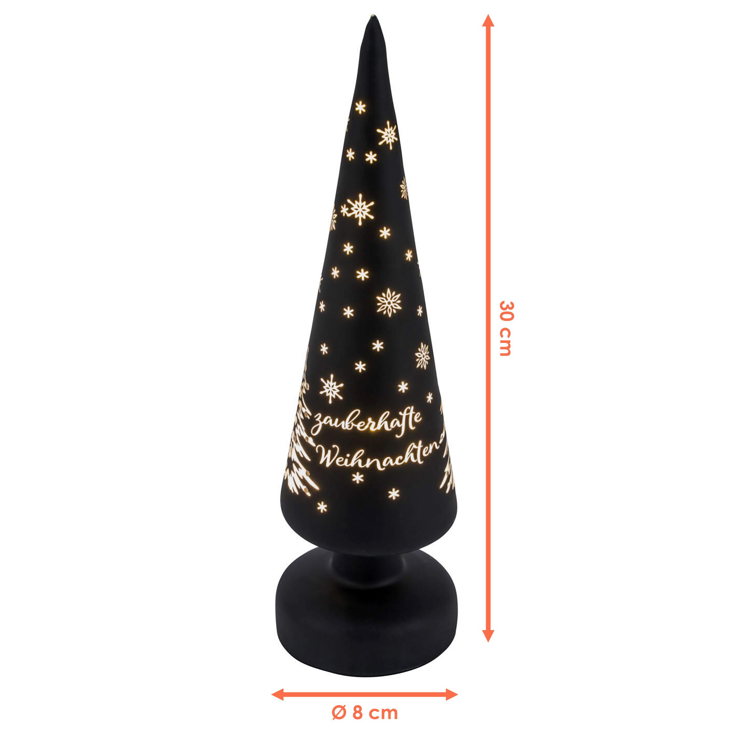 Spetebo LED Dekofigur LED Weihnachts Glasbaum schwarz matt - 30 cm, beleuch günstig online kaufen