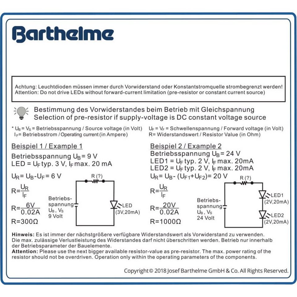 Barthelme LED Solutions LED-Leuchtmittel Barthelme LED-Sortiment Warmweiß  Rund 3 mm 9000 mcd 25 ° 20 mA 3 V