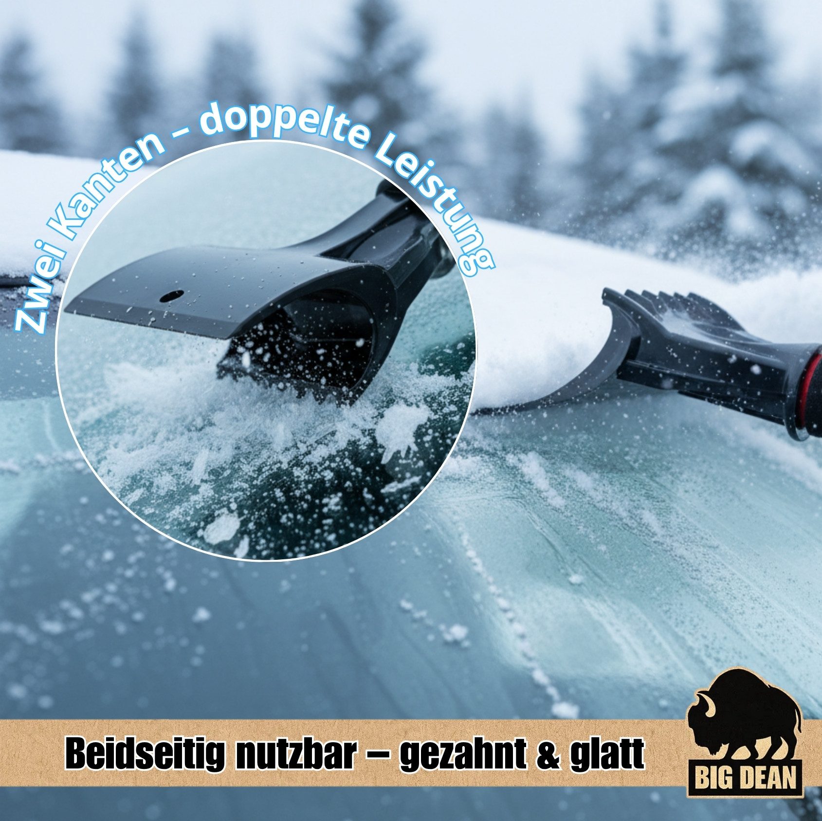 BigDean Professional Ice Scraper for Cars, Windshield Scraper, Robust ABS Plastic